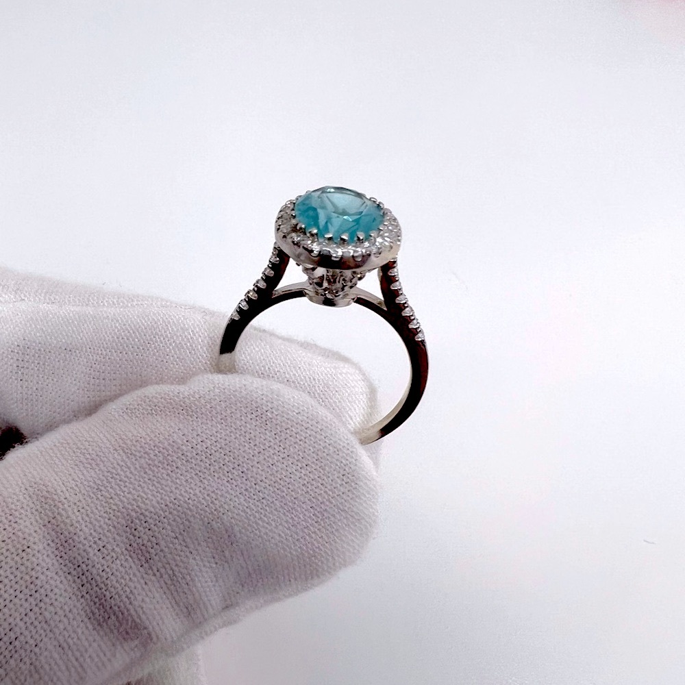 Sale $16 Firm! 925 Sterling Silver Aquamarine Cz Ring - Picture 14 of 17